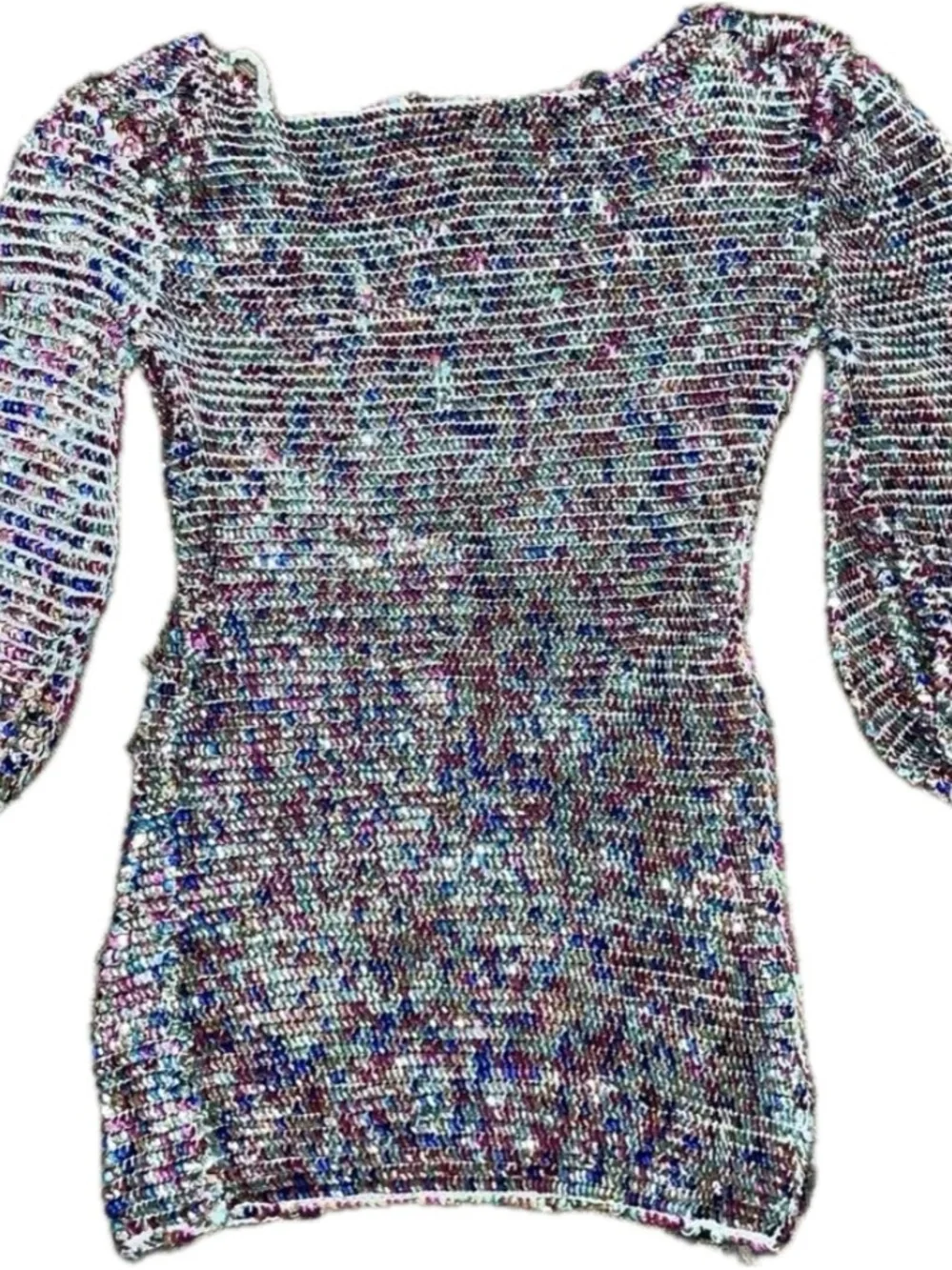 RETROFETE Tara sequined crochet mini dress, medium - Picture 3 of 5